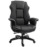 Black piped PU leather gaming office chair