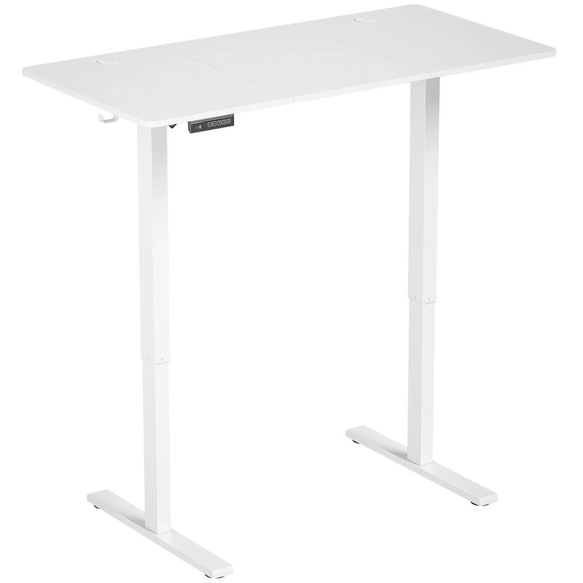 HOMCOM Electric Standing Desk with Memory Presets, LED Display & Cable Holes – Height Adjustable, White