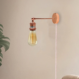 Plug-In Vintage Wall Sconce – Rose Gold