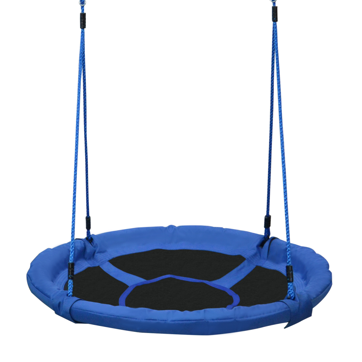 HOMCOM Round Nest Swing for Kids with Steel Frame and Oxford Seat – 100cm Saucer Swing for Playroom