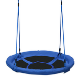 HOMCOM Round Nest Swing for Kids with Steel Frame and Oxford Seat – 100cm Saucer Swing for Playroom