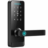 HOMCOM 5-in-1 Smart Door Lock with Fingerprint, Passcode, App and NFC Card – Keyless Entry, Doorbell