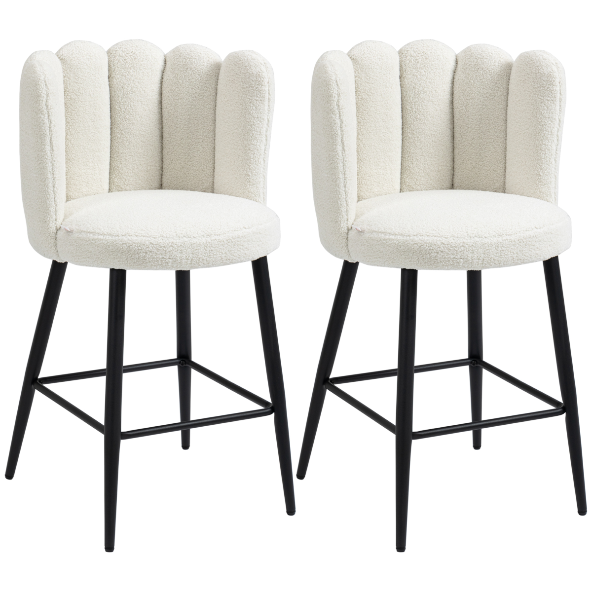 HOMCOM cream faux cashmere bar stools