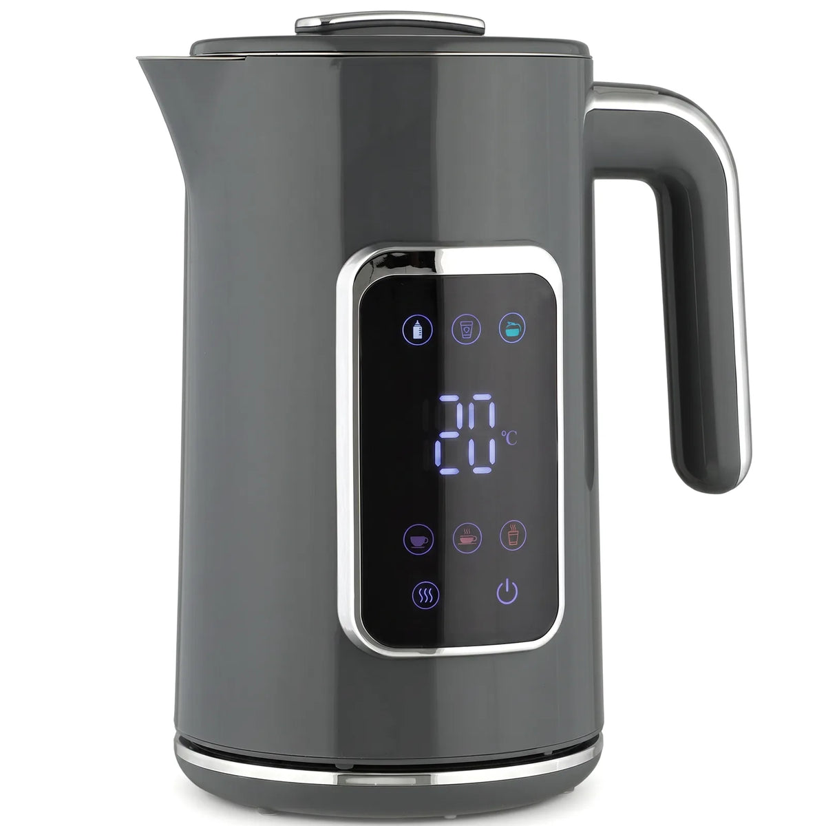 HOMCOM 1.7L Electric Kettle, 3000W Fast Boil with LED Display, 6 Temperature Settings & Keep Warm – Stainless Steel, Grey