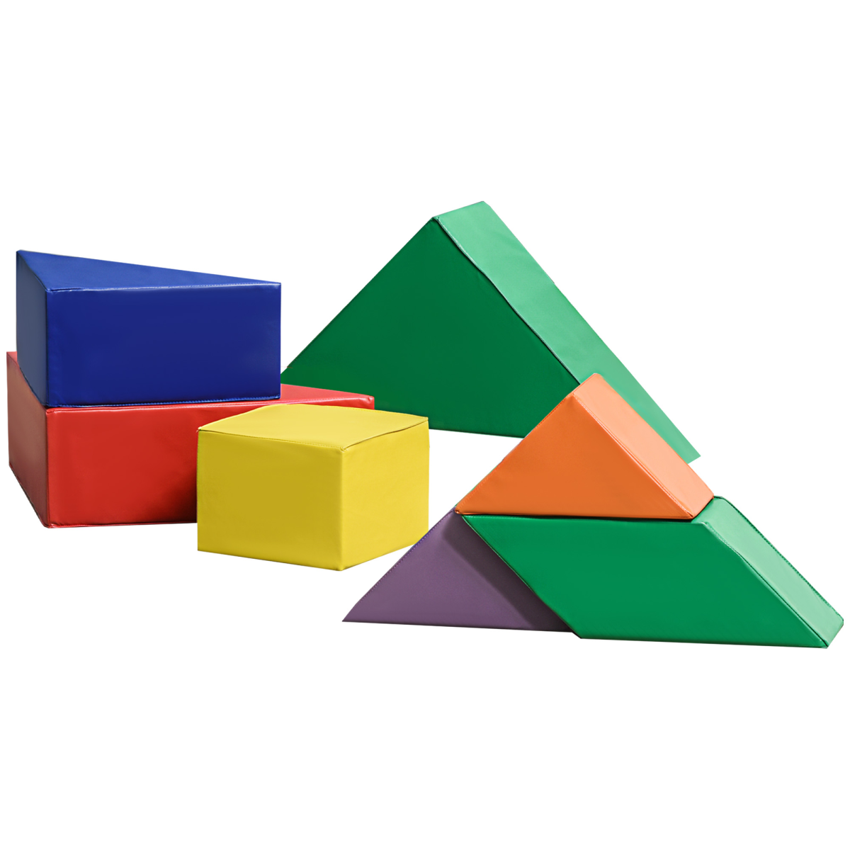 HOMCOM 7-Piece Kids Soft Foam Puzzle Play Blocks Set – Toddler Learning Activity Toys for Ages 1-3