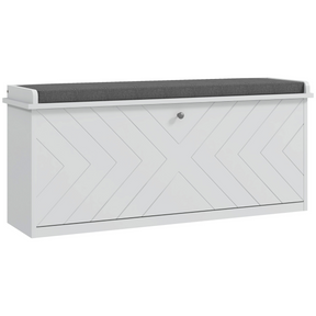 HOMCOM white flip drawer shoe bench