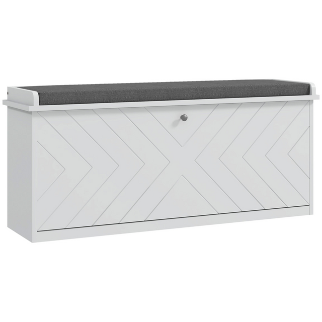 HOMCOM white flip drawer shoe bench