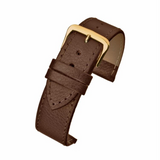 Dark Brown Buffalo Grain Leather Watch Strap 12mm – Stitched, Reinforced Construction