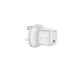 WYEFLUX 25W Single USB-C Power Adapter with Quick Charge & PD – Compact Travel Charger, White