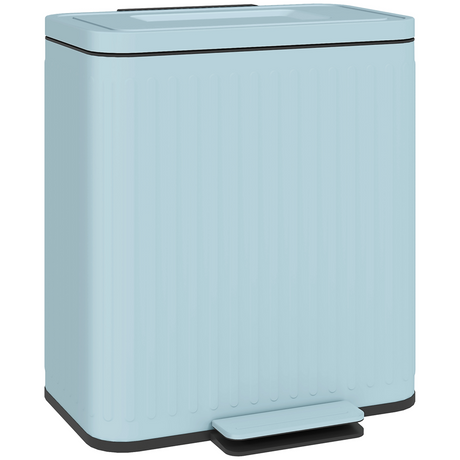 HOMCOM light green 2 x 20L double pedal bin