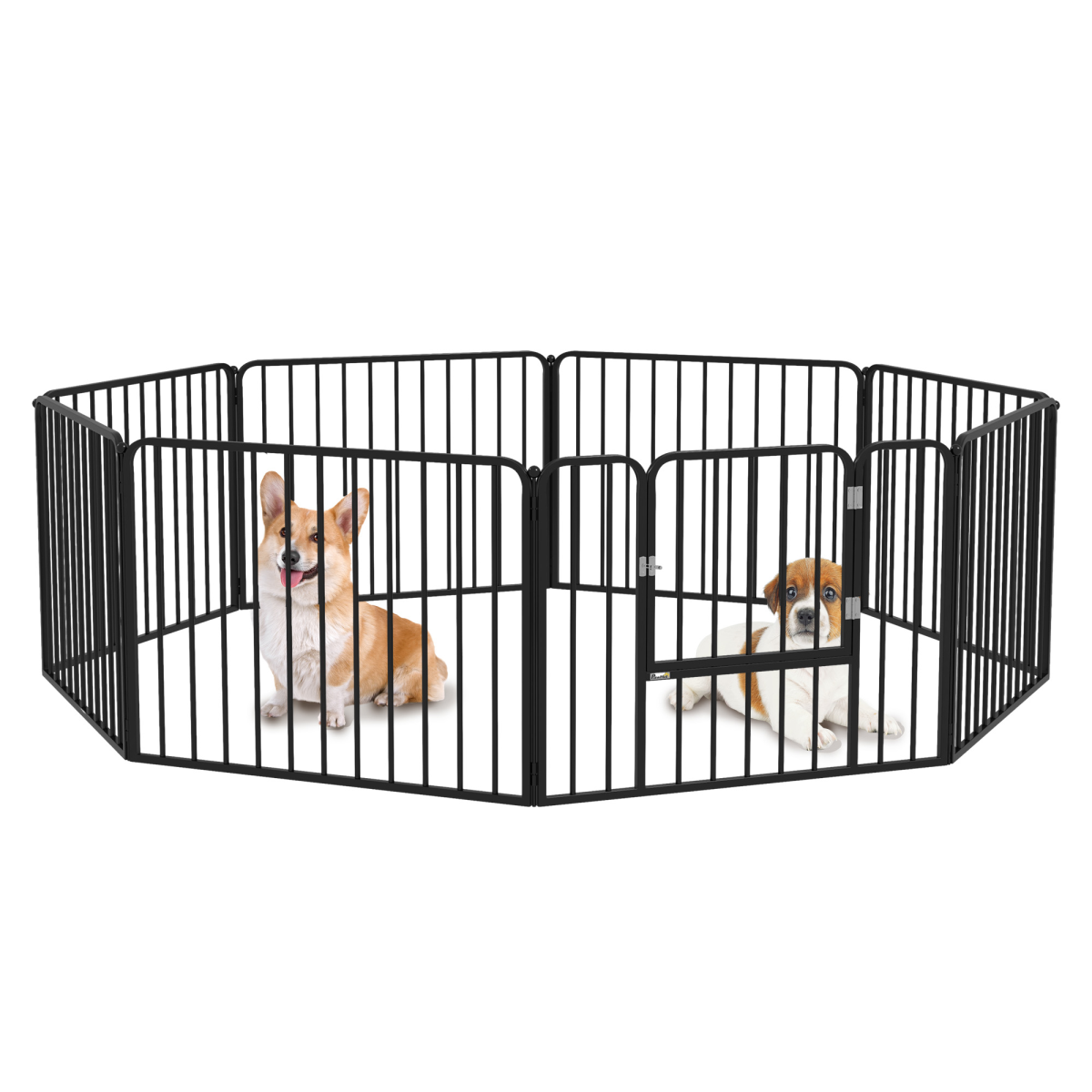 PawHut 60cm 8-Panel Heavy-Duty Steel Dog Playpen with Ground Stakes – Indoor and Outdoor Pen