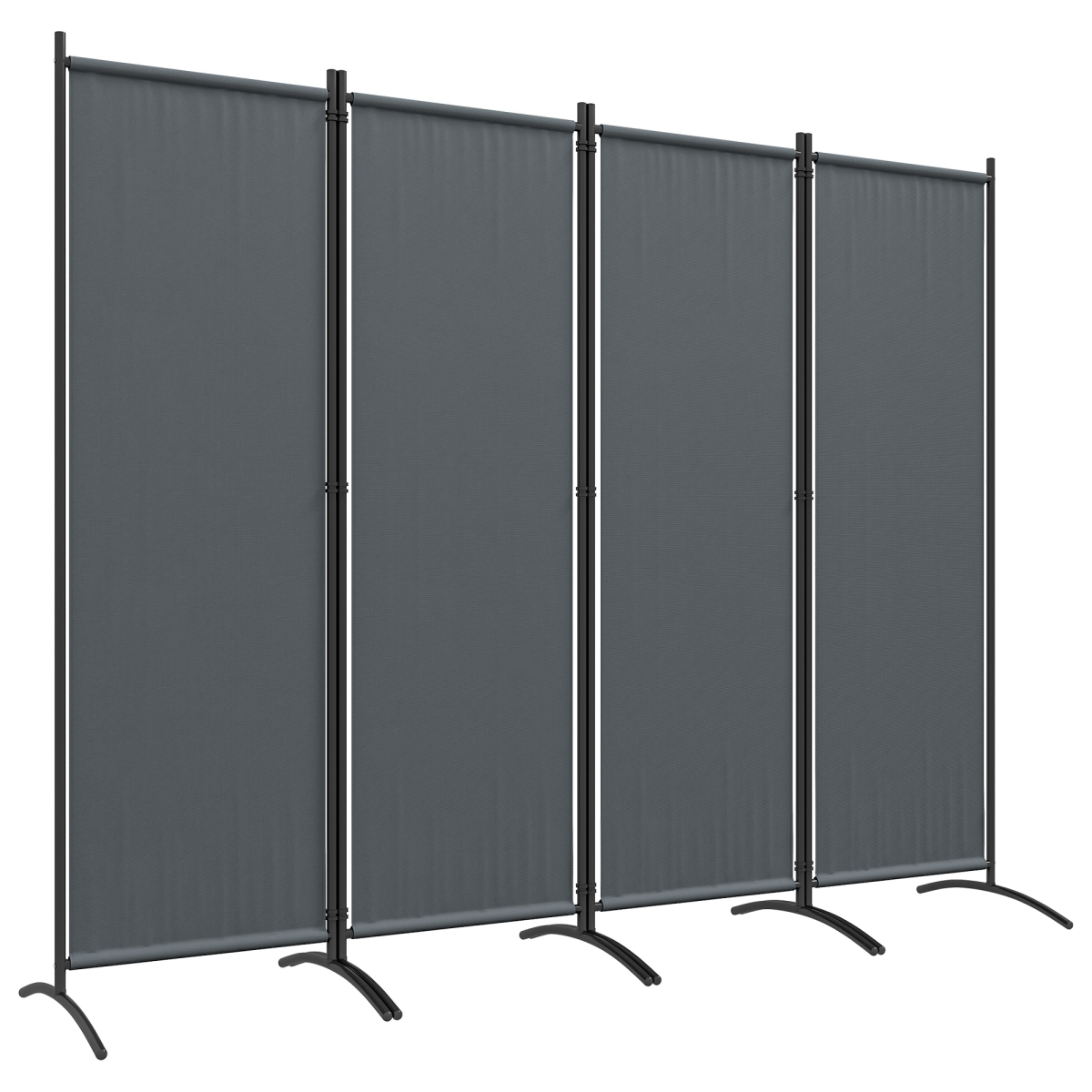 Outsunny 360° Foldable Outdoor Privacy Screen with Metal Frame – Garden and Patio Partition, Dark Grey