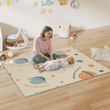 Foldable Baby Play Mat – Reversible Space Foam Crawling Mat, 177 x 146 cm
