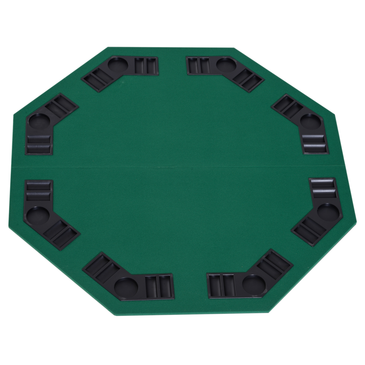 HOMCOM Foldable Poker Table Top for 8 Players, 1.2m with Chip Trays – Blackjack Topper with Carry Bag