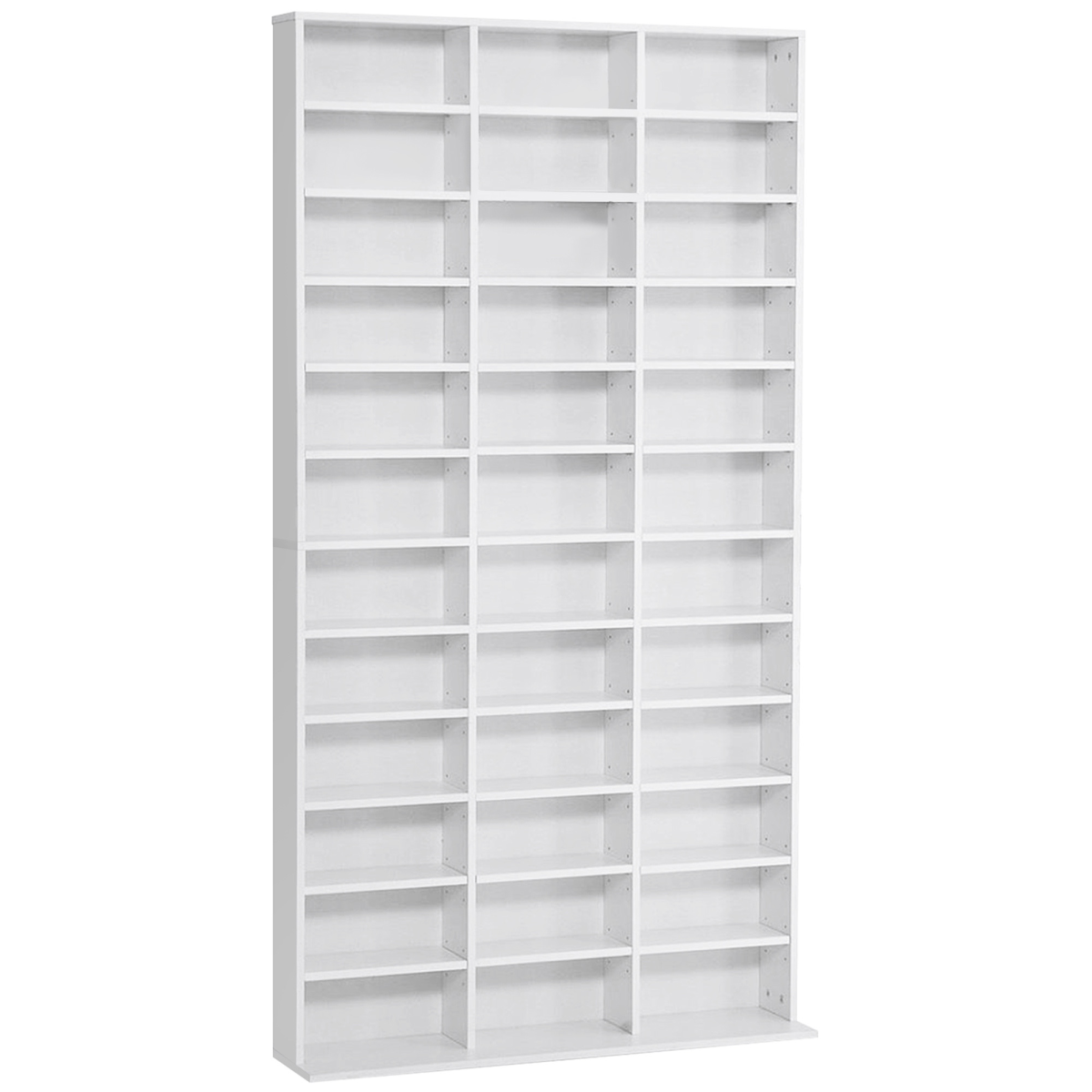 HOMCOM white CD and DVD media storage shelves