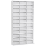 HOMCOM white CD and DVD media storage shelves