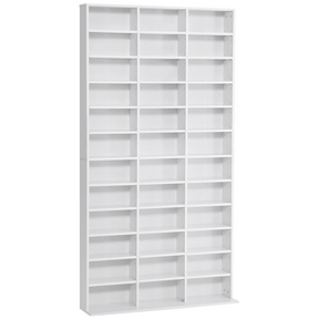 HOMCOM white CD and DVD media storage shelves