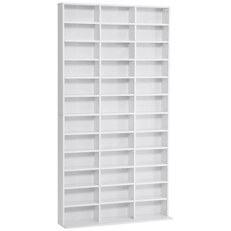 HOMCOM white CD and DVD media storage shelves