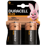 Duracell Plus D size alkaline batteries box of 10