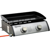 Outsunny Portable Gas Plancha BBQ Grill with 2 Stainless Steel Burners, 6kW – Non-Stick Hotplate & Grease Box