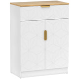 HOMCOM Modern Sideboard Storage Cabinet with Drawer and Adjustable Shelf, 82 x 60cm, White