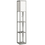 HOMCOM 3-Tier Column Shelf Floor Lamp