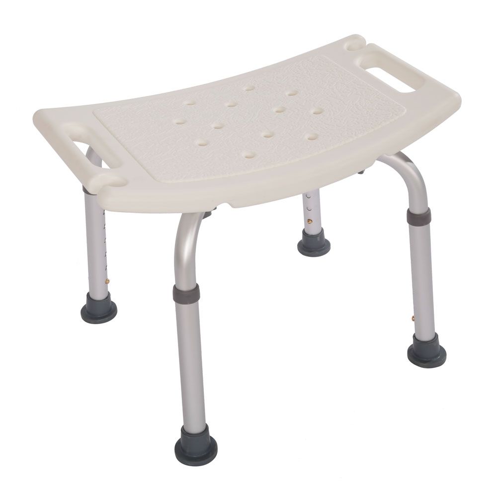 Height-Adjustable Aluminium Bath & Shower Chair – Tool-Free Assembly, White