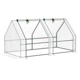 Outsunny Mini Poly Tunnel Greenhouse with Steel Frame, Mesh Cover & Roll-Up Doors – Small Grow House, White