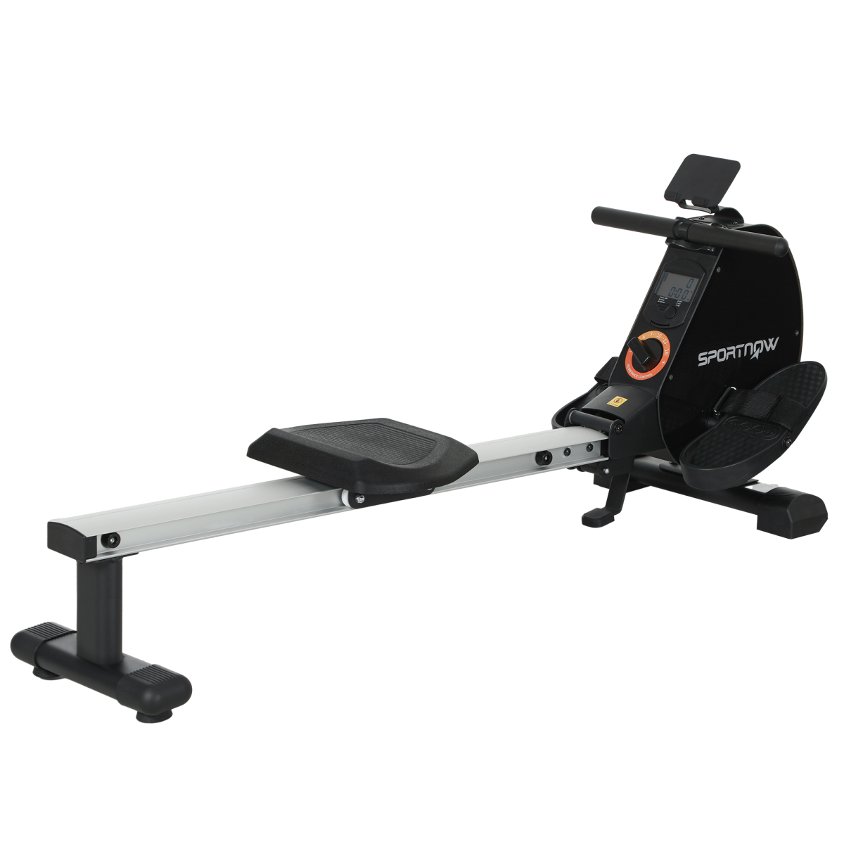 SPORTNOW Folding Magnetic Rowing Machine with 16 Resistance Levels, Dual Aluminium Rails & LCD Monitor – Home Rower