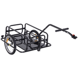 HOMCOM Folding Bicycle Cargo Trailer with Hitch, 40kg Capacity – Detachable Walls, Luggage Storage Cart