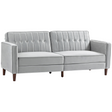 HOMCOM grey split-back velvet sofa bed