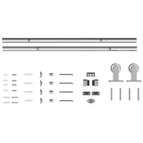 HOMCOM Sliding Door Hardware Kit with 152cm Track, Silent Pulleys & 304 Stainless Steel – Heavy Duty, Silver