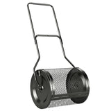Outsunny 20" Compost and Peat Moss Spreader – 75L Metal Mesh Roller with Detachable U-Shaped Handle