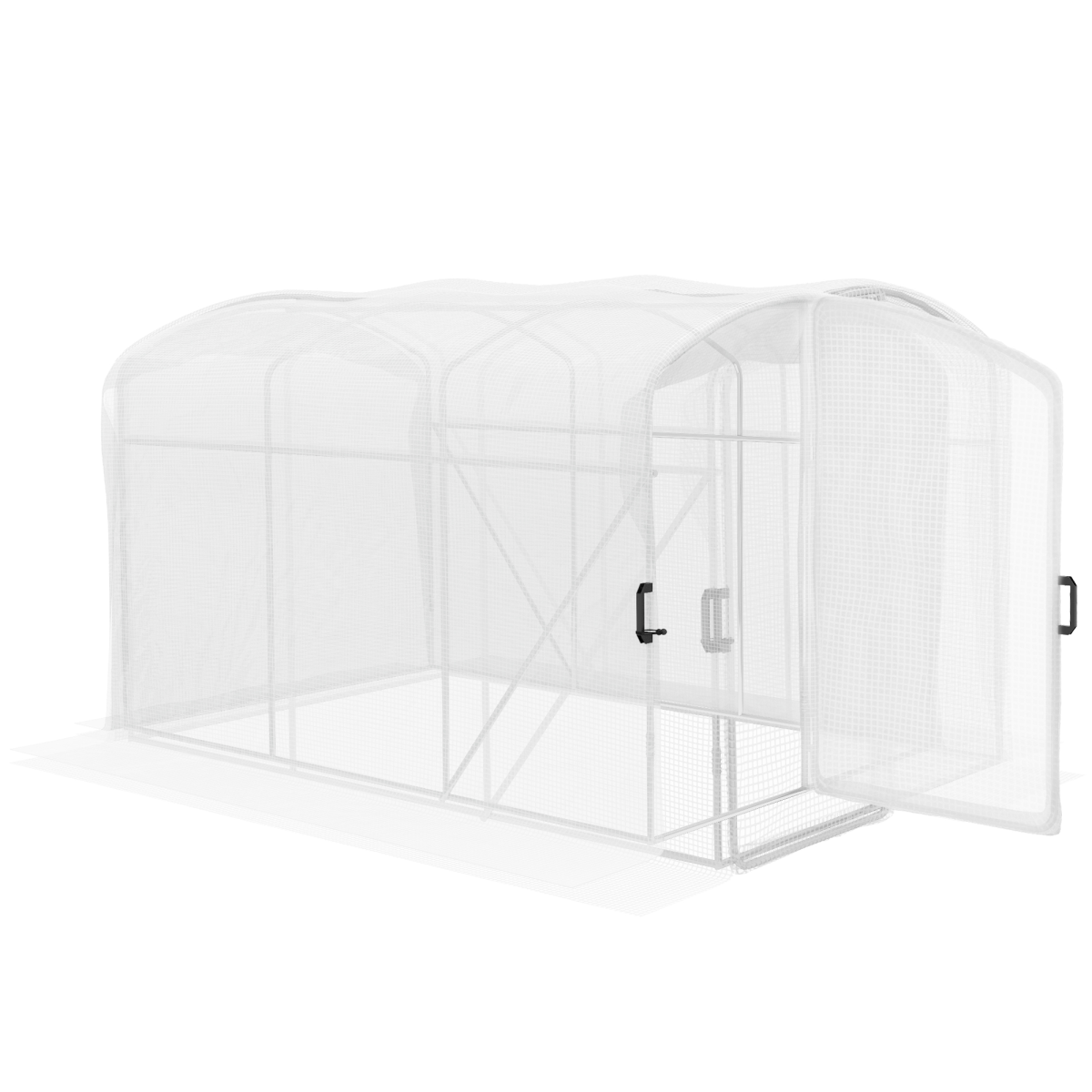 Outsunny 3 x 2 x 2m Polytunnel Greenhouse with Hinged Door, UV-Protective PE Cover & Galvanised Steel Frame