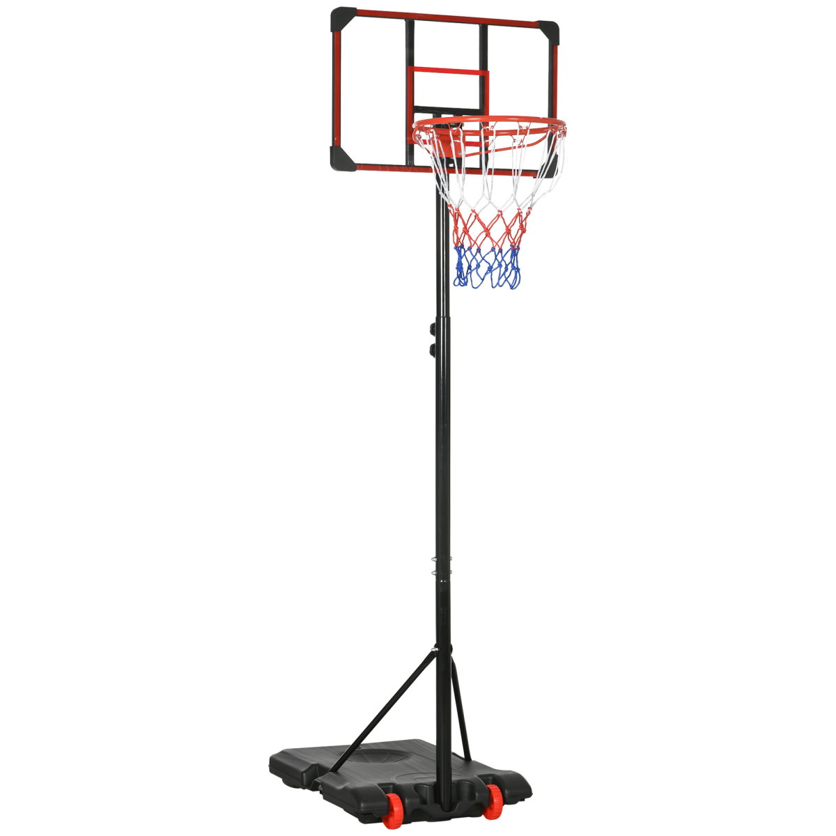 SPORTNOW Kids Adjustable Basketball Hoop and Stand with Wheels, 1.8–2m – Fillable Base for Ages 6–14