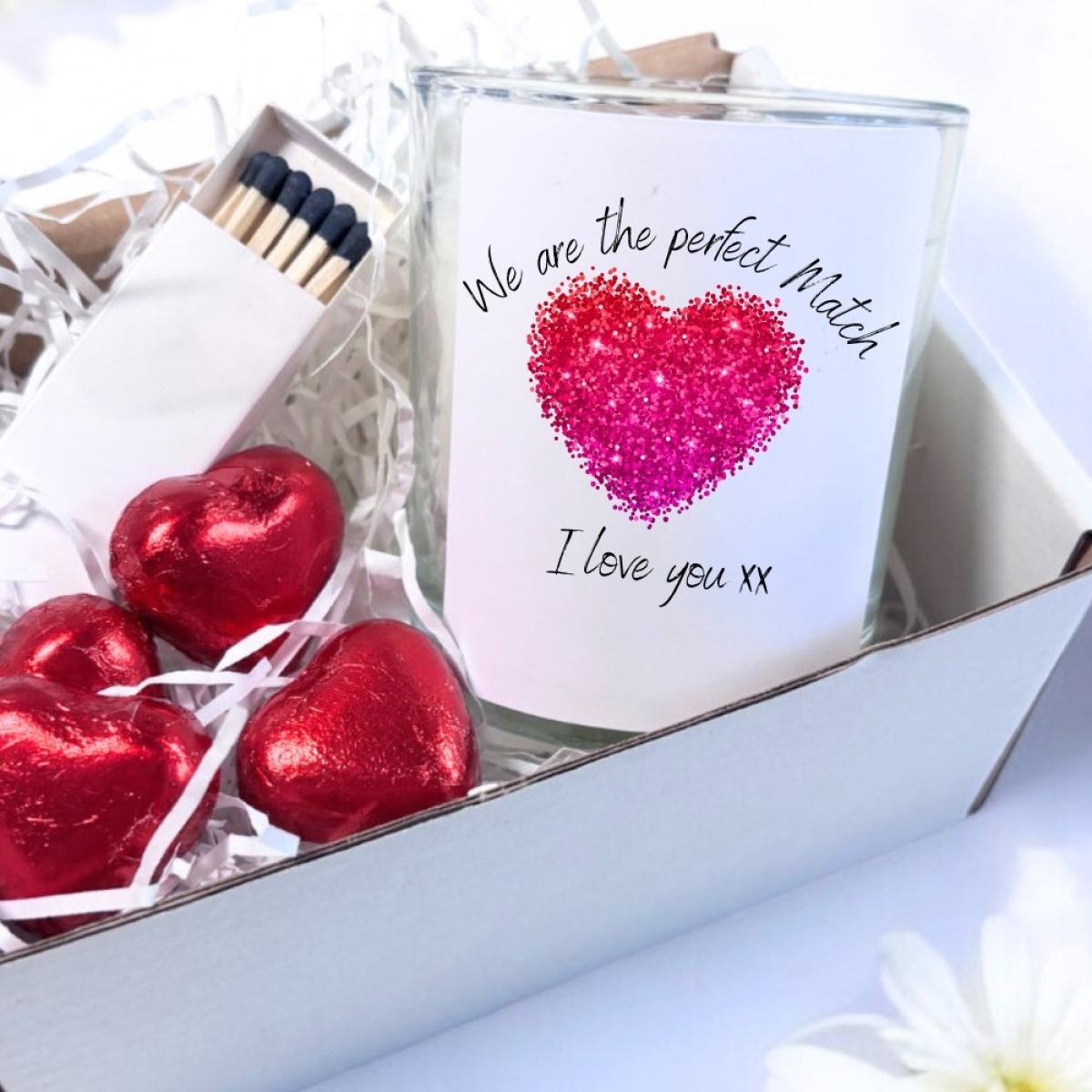 Aye Do Gifts Perfect Match Candle Gift Set – Wedding, Engagement and Anniversary Keepsake with Chocolates