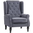 HOMCOM charcoal grey tufted club armchair
