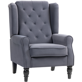 HOMCOM charcoal grey tufted club armchair