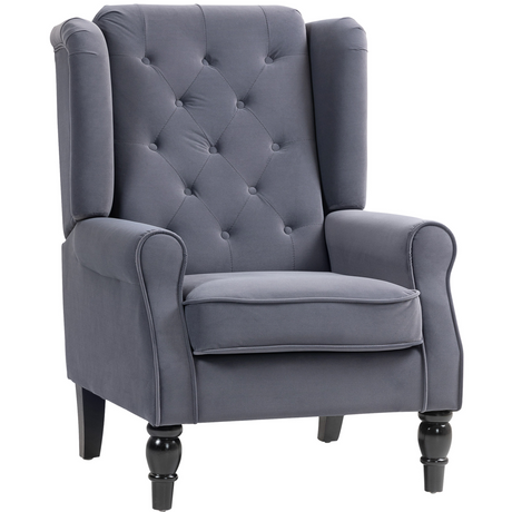 HOMCOM charcoal grey tufted club armchair