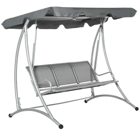 Dark grey 3 person garden swing chair