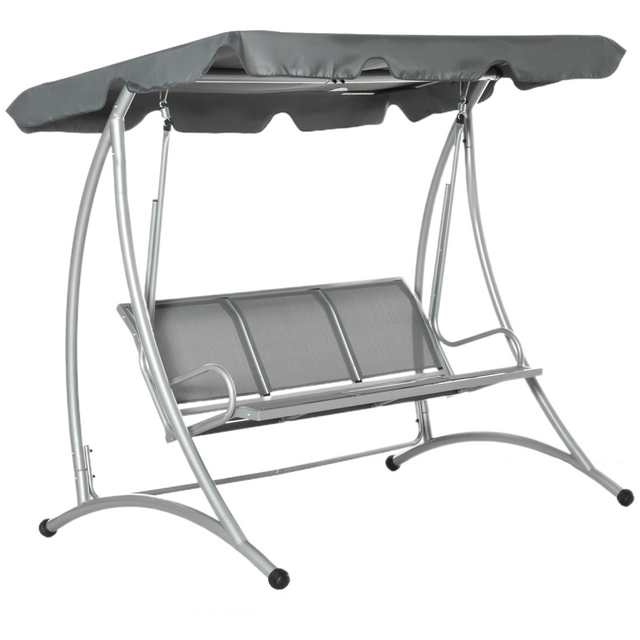Dark grey 3 person garden swing chair