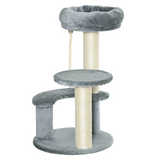 Pawhut Cat Tree with 2 Perches, Sisal Scratching Posts & Hanging Rope – Kitty Activity Play Centre