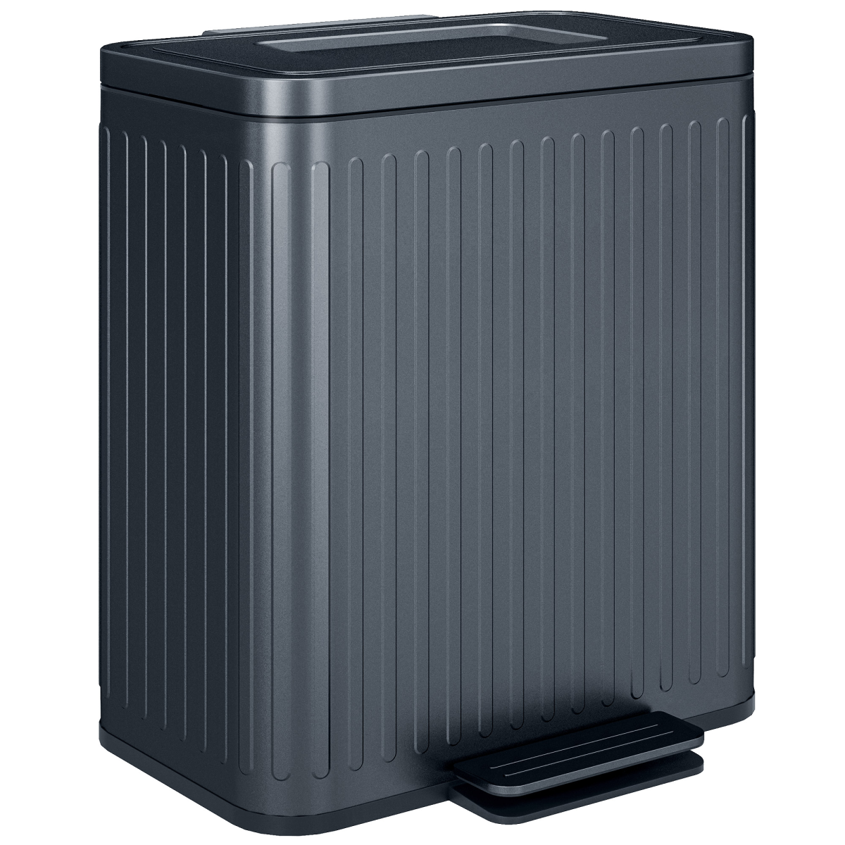 HOMCOM 2 x 20L Double Pedal Bin with Soft-Close Lid and Removable Inner Buckets – Kitchen Rubbish Bin, Black