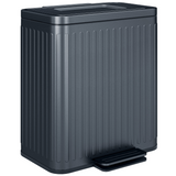 HOMCOM 2 x 20L Double Pedal Bin with Soft-Close Lid and Removable Inner Buckets – Kitchen Rubbish Bin, Black