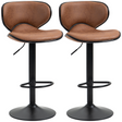 Set of 2 vintage microfibre adjustable bar stools