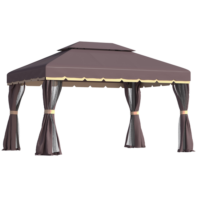 Aluminium gazebo with sides and nets