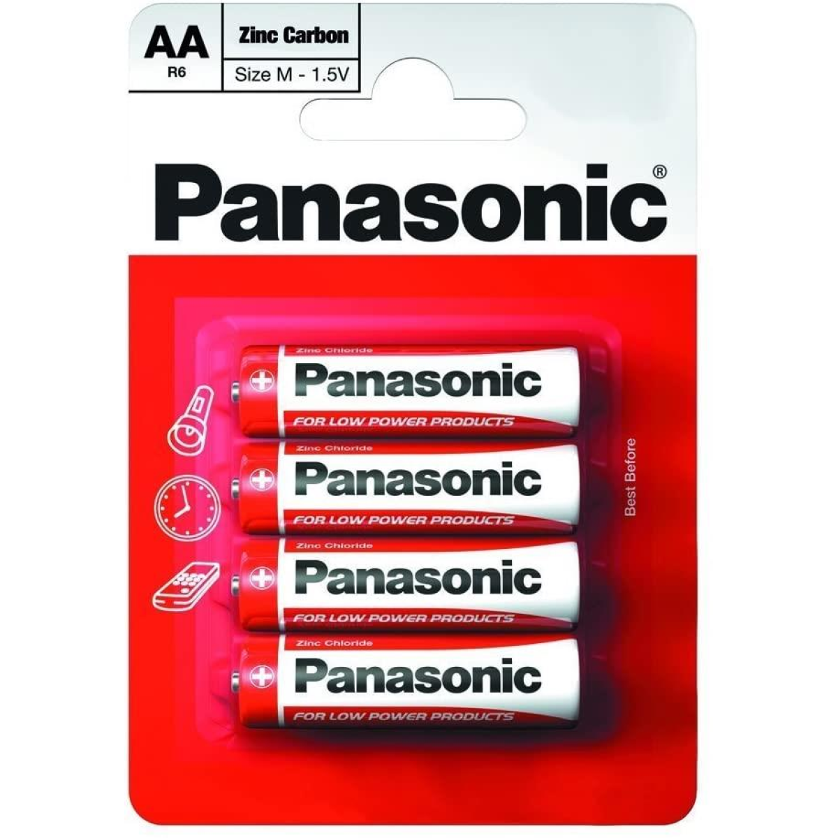 Panasonic AA Zinc Batteries – Box of 12 (3 Cards of 4), High Energy Power for High Drain Devices