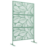 Outsunny Metal Decorative Privacy Screen, Leaf Design – Outdoor Garden Divider and Trellis, Green