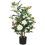 HOMCOM 90cm Artificial Rose Tree
