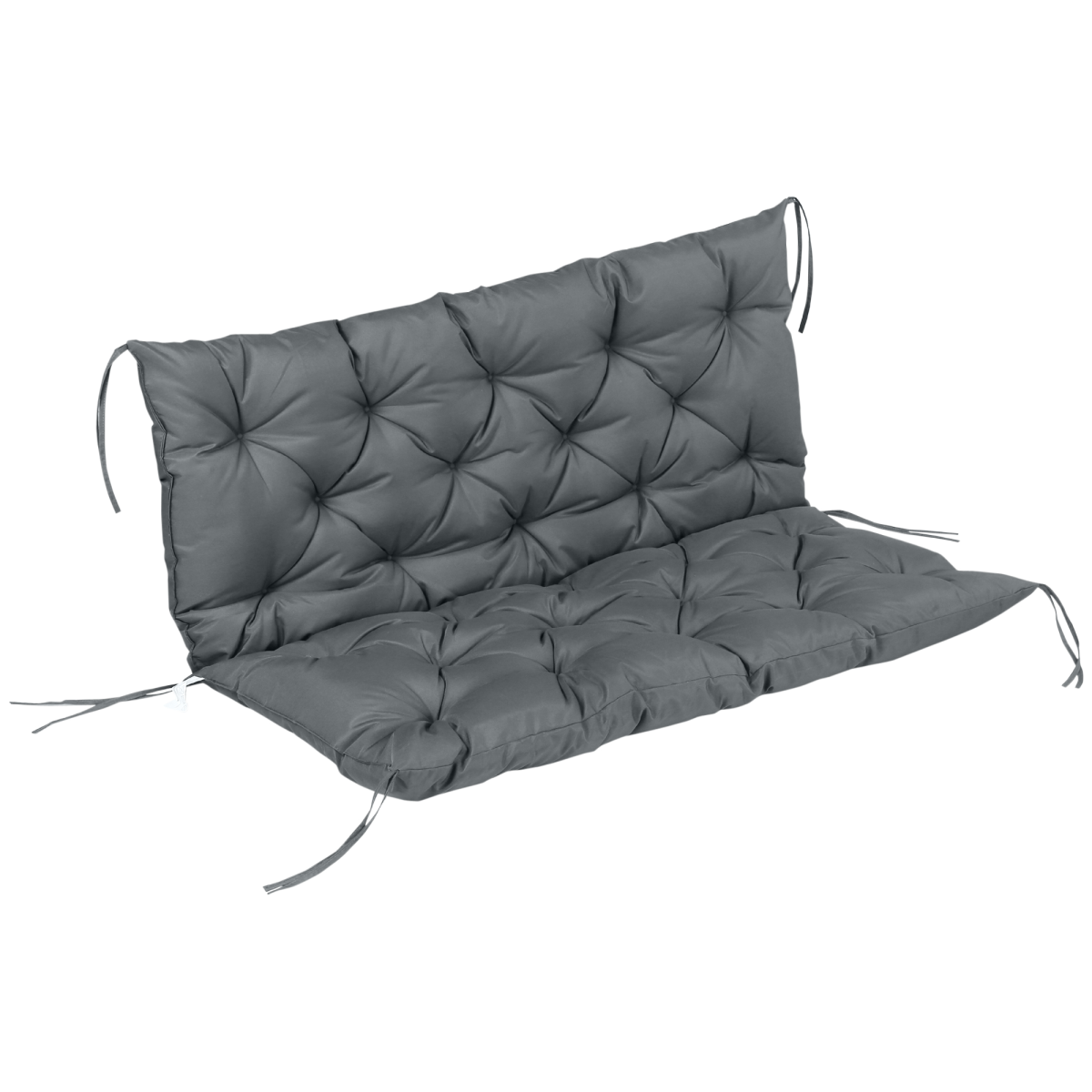Outsunny 2 Seater Garden Bench Cushion with Ties – Large Padded Swing Chair Seat Pad, 110 x 120cm